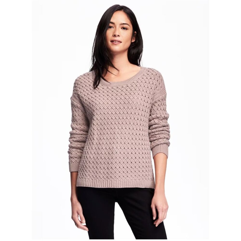 Old Navy Stitch Knit Hi - Lo Long Sleeve Sweater in Icelandic Mineral - Sz M